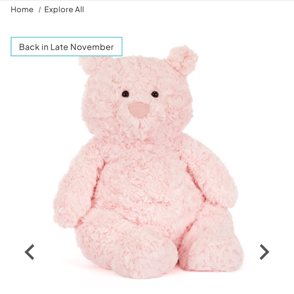 Rare Leola Bear Jellycat Pink Plush Toy
